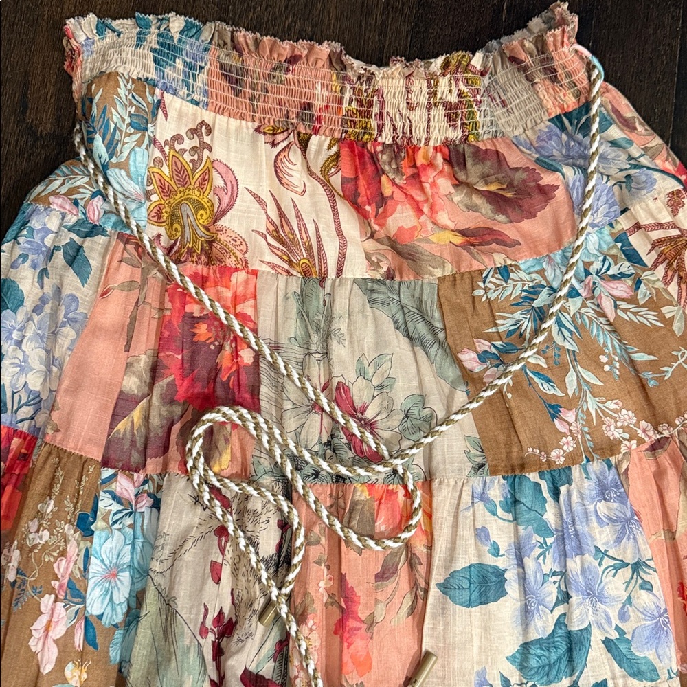 Zimmermann Multicolor Patchwork A-Line Skirt - image 3